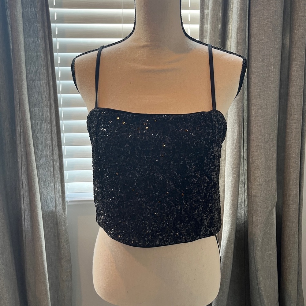 Express Sequin Crop Top